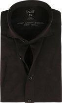 OLYMP - Luxor Jersey Stretch Overhemd 24/Seven Zwart - 44 - Heren - Modern-fit