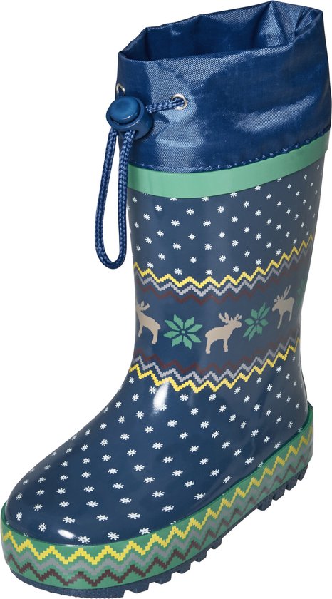 Playshoes - Bottes de pluie pour femmes pour enfants avec cordon de serrage - Norvège - Blauw - taille 23EU