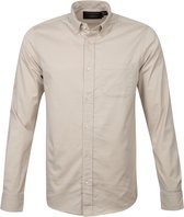 Scotch and Soda - Overhemd Beige Solid - L - Heren - Modern-fit