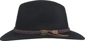 Hatland - Wollen hoed voor heren - Stevenson - Zwart - maat M (57CM)