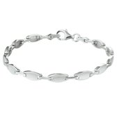 The Jewelry Collection Armband Poli/mat 4,5 mm 19 cm - Zilver