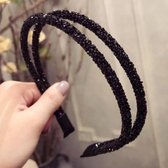 Fiory Diadeem| Haarband zwarte strass steentjes en kralen| Bling Bling| Diadeem zwarte kralen| Haarsieraad| Haarband| Haaraccessoires| Kralen|Zwart