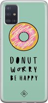 Samsung A51 hoesje siliconen - Donut worry | Samsung Galaxy A51 case | mint | TPU backcover transparant