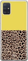 Samsung A71 hoesje siliconen - Luipaard geel | Samsung Galaxy A71 case | geel | TPU backcover transparant