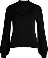 Object Trui Objsharon L/s Knit Pullover 117 23036858 Black Dames Maat - S