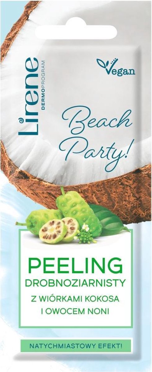Beach Party! Fijne peeling met kokosschaafsel en nonivrucht 7ml