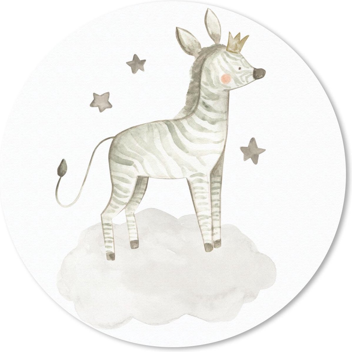 Muismat rond 50x50 cm - Mousepad Zebra - Kroon - Wolk - Ronde muismatten