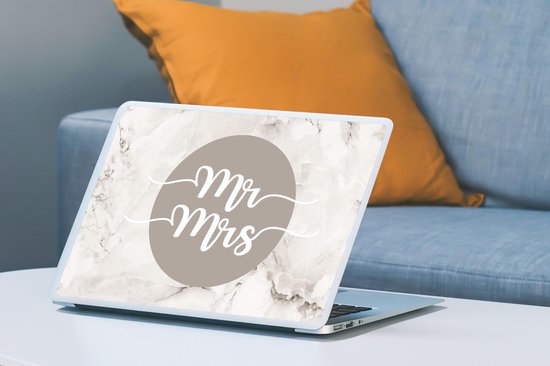 Sticker pour ordinateur portable - 15,6 pouces - Proverbes - Mr Mrs - Mariage - Citations