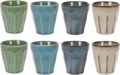 Set de 8x tasses/tasses à café en porcelaine colorée de luxe 250 ml - Tasses/tasses en porcelaine