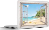 Laptop sticker - 12.3 inch - Doorkijk - Strand - Zand - 30x22cm - Laptopstickers - Laptop skin - Cover