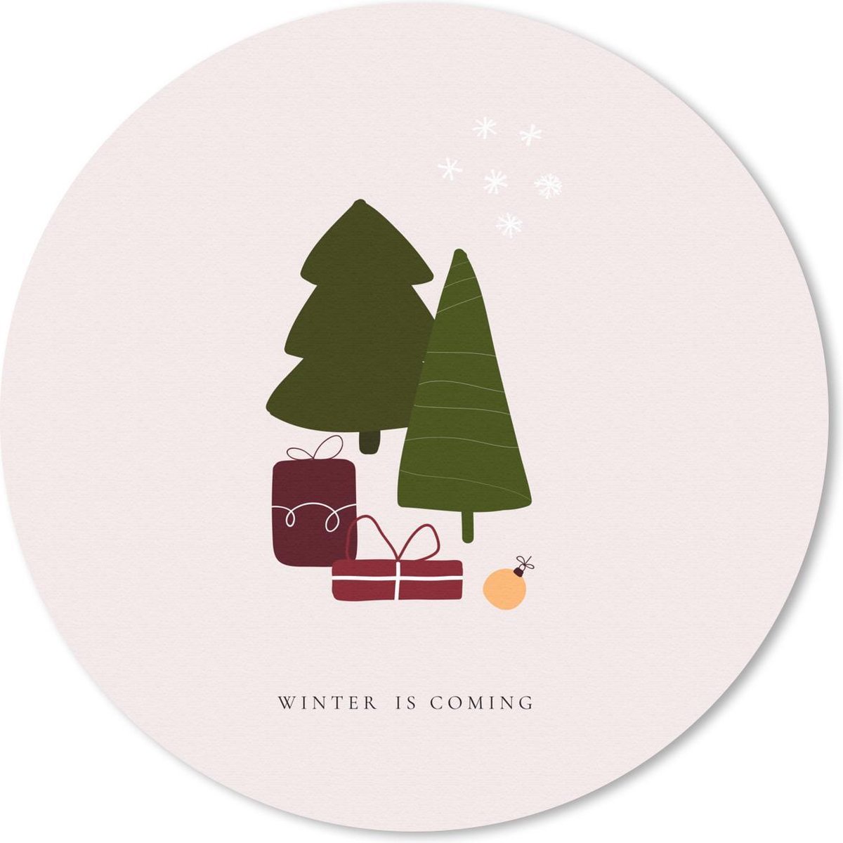 Muismat rond 20x20 cm - Mousepad Kerstbomen - Kadootjes - Winter - Quote - Ronde muismatten - Kerst - Cadeau - Kerstcadeau voor mannen en voor vrouwen