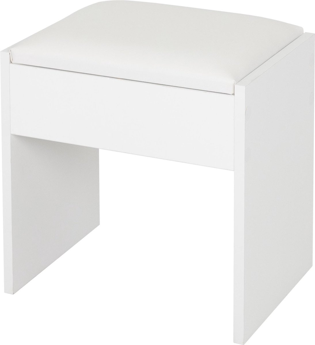 Make-up krukje wit, 40x43x29,5 cm, gemaakt van spaanplaat