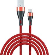 ADC-001 3A USB naar Micro USB Weave snellaaddatakabel, lengte: 2m (rood)