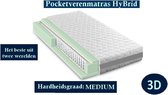 Aloe Vera - Eenpersoons Matras 3D - POCKET HYBRID 7 ZONE 21 CM -  Gemiddeld ligcomfort - 70x220/21