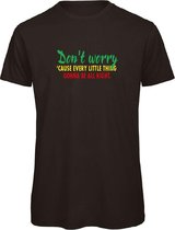 T-shirt Zwart L - Don't worry - soBAD. | T-shirt unisex | T-shirt mannen | T-shirt dames | Regular fit | Voetbal