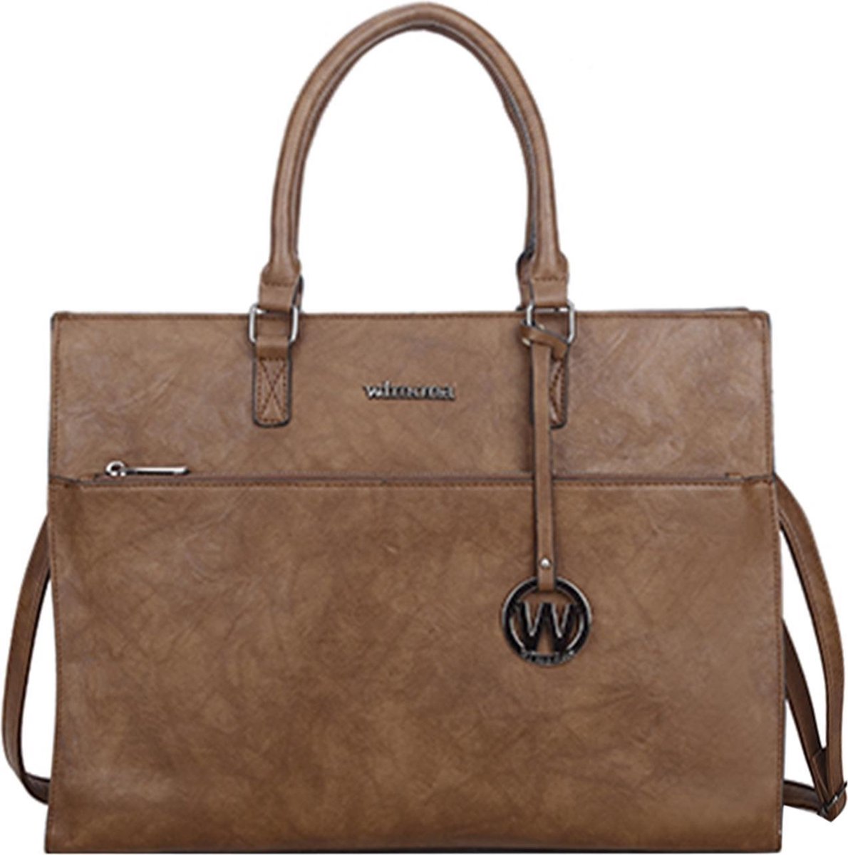 Wimona Franca 1290 Schoudertas / Laptoptas - 14 inch - Taupe