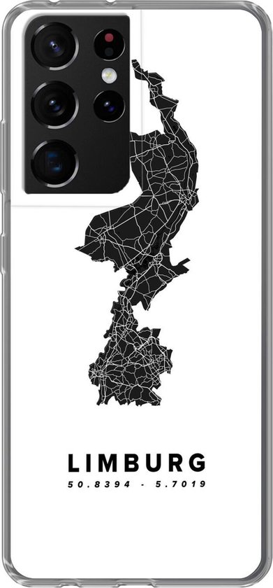 Samsung Galaxy S21 Ultra hoesje - Limburg - Nederland - Wegenkaart - Siliconen Telefoonhoesje