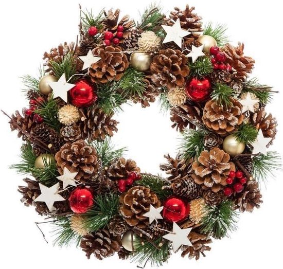 Foto: Feeric lights christmas holly star krans 35 cm