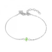 Twice As Nice Armband in zilver, lichtgroen zirkonia, 5 mm  17 cm+3 cm