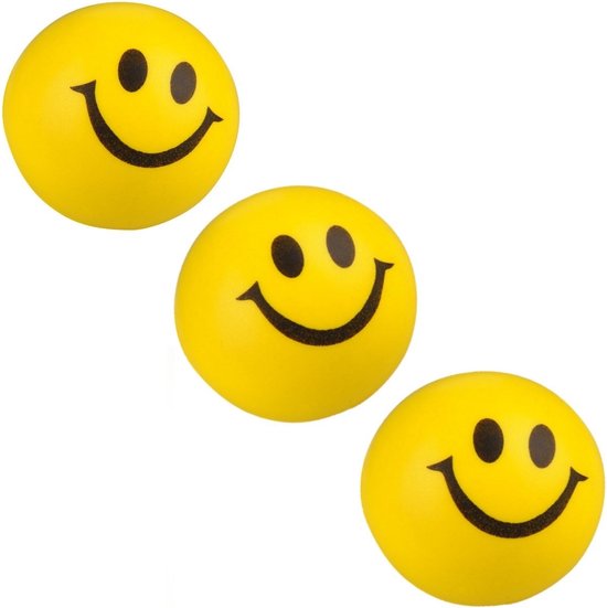 Banzaa Emoji Stress Ball 3 pièces Smiley Soft Density - Réduire le stress - Jaune