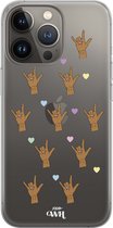 iPhone XS Max Case - Rock Hands Dark - xoxo Wildhearts Transparant Case