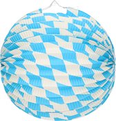 Oktoberfest - Oktoberfest Lampionnen Bayern thema blauw/wit van 25 cm versiering