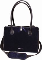 Croci - Honden draagtas - BLACK VELOUR - Afmetingen: 40X22X30 CM