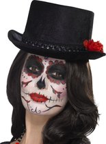 Halloween - Day of the dead hoge verkleed hoed zwart - Dios de los Muertos - Halloween verkleed accessoires