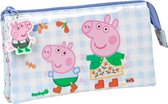 Pennenetui met 3 vakken Urban Farmer Peppa Pig Multicolour Licht Blauw