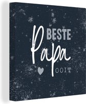 Peinture sur toile Meilleur papa de tous les temps - Citation - Cadeau Vaderdag - Père - Proverbes - 20x20 cm - Décoration murale - Cadeau Vaderdag - Cadeau - Cadeau pour lui - Astuce - Hommes