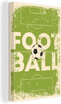 Canvas Schilderij Quotes - Football - Voetbal - Sport - Vintage - 80x120 cm - Wanddecoratie - Vaderdag cadeau - Geschenk - Cadeautje voor hem - Tip - Mannen