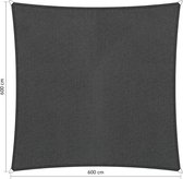 Shadow Comfort® Vierkantige schaduwdoek - UV Bestendig - Zonnedoek - Schaduwdoek vierkant - 600 x 600 CM - Carbon Black