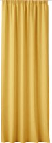 JEMIDI Kant-en-klaar blikdicht gordijn - Gordijn met plooiband 140 x 250 cm - Passend voor op gordijnen rail - Mosterdgeel