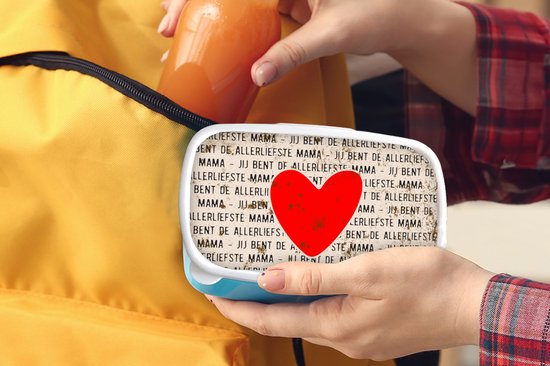 Lunch box Blauw - Lunch box - Boîte à pain - You are the sweetest mama - Maman - Dictons - Citations - 18x12x6 cm - Enfants - Garçon