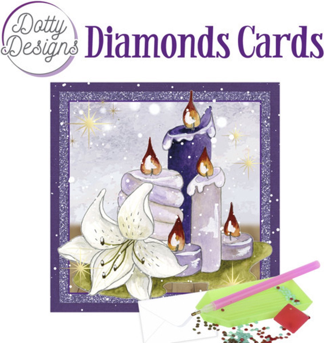 Diamond Painting Dotty Design Diamonds Cards | Purple Candles