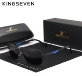 Kingseven Rechthoekig Zonnebril - Heren - UV400 - Gepolariseerd - Zwart