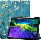 Apple iPad Pro 11 (2018) Hoes - Mobigear - Tri-Fold Pencilholder Serie - Kunstlederen Bookcase - Almond Blossoms - Hoes Geschikt Voor Apple iPad Pro 11 (2018)