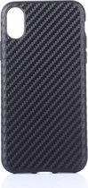 Apple iPhone X Hoesje - Mobigear - Racing Serie - TPU Backcover - Zwart - Hoesje Geschikt Voor Apple iPhone X