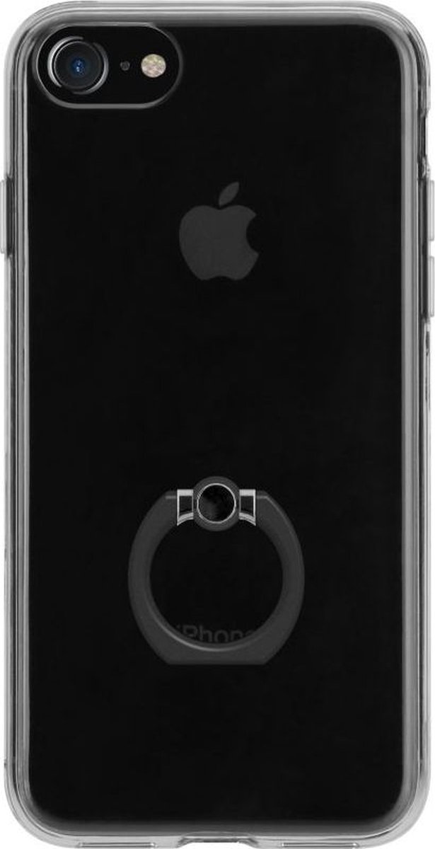 Apple iPhone 8 Hoesje - FLAVR - Ringholder Serie - TPU Backcover - Zwart - Hoesje Geschikt Voor Apple iPhone 8