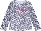 Grijs shirt met luipaardprint / 9-10 jaar 140 cm