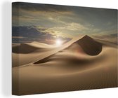 Canvas Schilderij Zandduinen in een woestijn - 180x120 cm - Wanddecoratie XXL