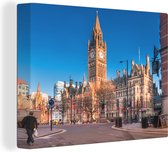 Hôtel de ville de Manchester en Angleterre pendant une journée ensoleillée Toile 80x60 cm - Tirage photo sur toile (Décoration murale salon / chambre) / Villes européennes Peintures sur toile