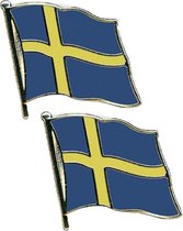 4x stuks pin speldje/broche vlag Zweden 20 mm - Landen feestartikelen