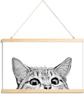 JUNIQE - Posterhanger  Wit|Kat – Zwart  -40x60 /Grijs & Wit