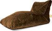 Whoober loungestoel zitzak Bali XL velvet taupe - Zacht en comfortabel - Wasbaar