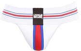 Barcode Berlin Jockstrap Denis Wit Rood - MAAT S - Heren Ondergoed - Jockstrap voor Man - Mannen Jock