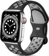 Siliconen Smartwatch bandje - Geschikt voor Apple Watch sport bandje - zwart/grijs - Strap-it Horlogeband / Polsband / Armband - Maat: 38 - 40 - 41mm