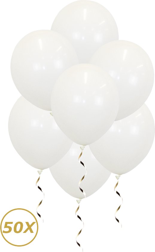 Witte Helium Ballonnen 2023 NYE Verjaardag Versiering Feest Versiering Ballon Bruiloft Wit Decoratie - 50 Stuks