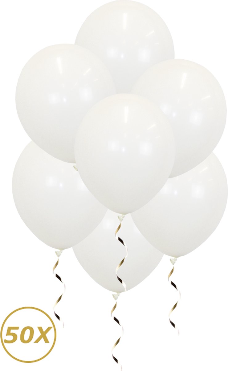 Witte Helium Ballonnen 2024 NYE Verjaardag Versiering Feest Versiering Ballon Bruiloft Wit Decoratie - 50 Stuks