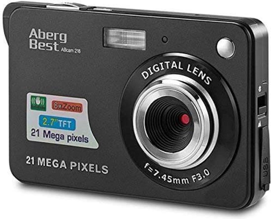 Aberg Best - Digitale Camera 21 MP - oplaadbare Vlog Camera - Digitale Camera  Toestel... | bol.com